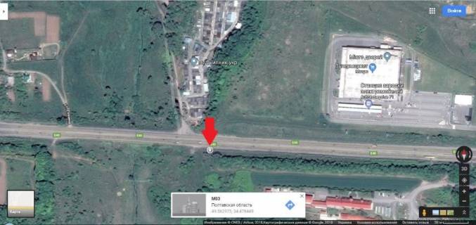 Билборд A в Полтавських трасах, 3*6  траса Київ- Харків 200 м до гіпермаркета Метро схема