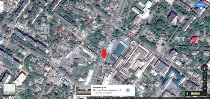 Billboard B in Poltava, 3*6  m.Poltava,st.Nebesnoi  Sotni,44,konstrukcia prapor,centr mista,z`ednue   mikrorajoni Podil, Levada scheme