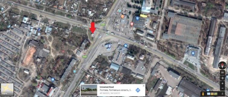 Билборд A в Полтаве, 3*6  м.Полтава  на розі  автомагістралі Київ- Харків та вул. Європейській. схема