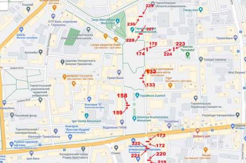 Ситилайт A в Тернополе бульвар Т.Шевченка,39 схема