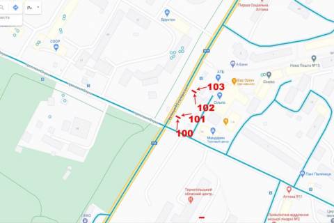 Ситилайт A в Тернополе 15 квітня,2б схема