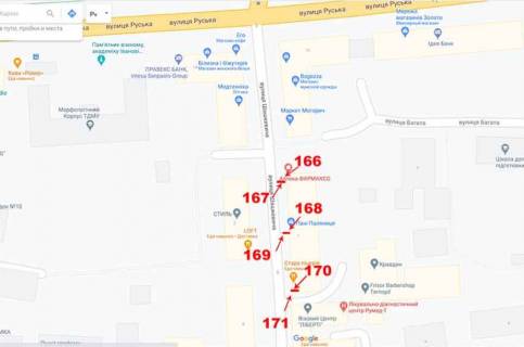 Ситилайт A в Тернополе Шашкевича ,1 схема