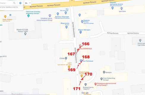 Ситилайт A в Тернополе Шашкевича ,1 схема