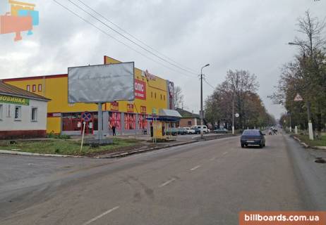 Билборд B в Прилуках, 6x3  Прилуки, ул Киевская 140 за остановкой фото 1