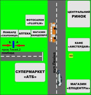 Билборд B в Бердичеве, 3х6  Название рекламной конструкции схема