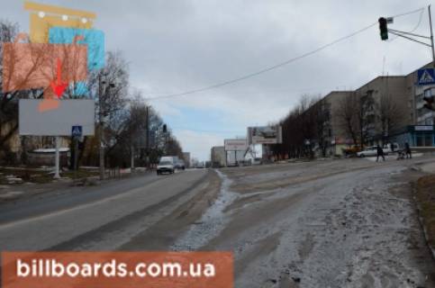 Білборд, Бігборд (Борд)  B у Бердичеві, 3х6  Одеська, 49 (в р. Красн.гора) Фото 1