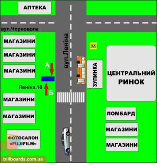 Citylight A in Berdychiv Zitomirskaa, 18 (Rynok) scheme