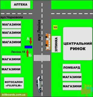 Citylight B in Berdychiv Zitomirskaa, 18 (Rynok) scheme