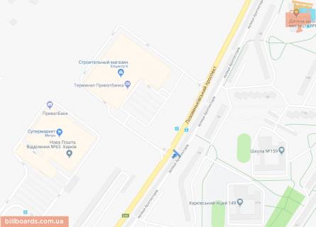 Билборд A в Харькове Окружная дорога + Архитекторов ул., 24 №1 схема