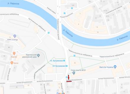 Билборд A в Харькове, 3х6  Воскресенська (Урицького) ул. + Грековская ул. схема