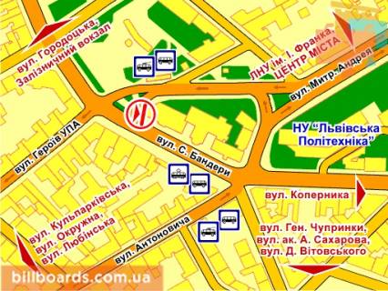 Скроллер B в Львове вул. Невського – Бандери, розмір 2,3 х 3,2 м скролл - 130278 схема