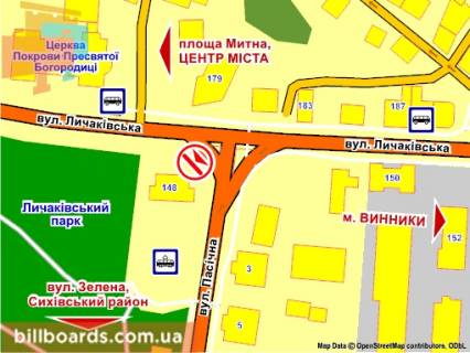 Скроллер B в Львове вул. Личаківська – Пасічна, розмір 2,3 х 3,2 м скролл - 130284 схема