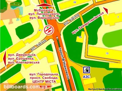 Scrolller, Scroll B in Lviv av. Cornovola - st. Himicna, rozmir 2,3 h 3,2 m skroll - 139810 scheme