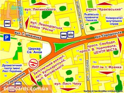 Скроллер B в Львове вул. Городоцька, 32, розмір 2,3 х 3,2 м скролл - 139820 схема