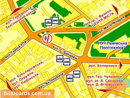 Скроллер B в Львове вул. Невського – Бандери, розмір 2,3 х 3,2 м скролл - 139822 схема