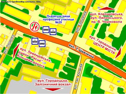 Скроллер A в Львове вул. Шевченка (навпроти буд. 77, парна сторона), розмір 2,3 х 3,2 м скролл - 139832 схема