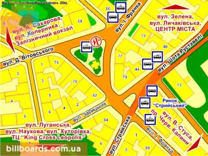 Ситилайт A в Львове пл. Франка (острівець), місце 1 схема