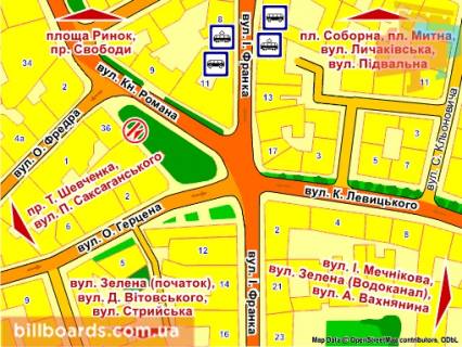 Ситилайт A в Львове вул. Кн. Романа, 38 схема