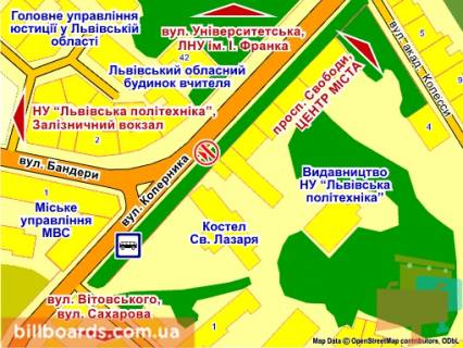 Ситилайт A в Львове вул. Коперника, 29, місце 7 схема