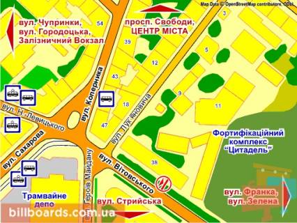 Citylight B in Lviv st. Vitovs'kogo, 38, misce 3 scheme
