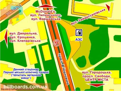 Ситискролл Р/П в Львове пр. Чорновола (навпр. АЗС "Львів-Петроль", на р/с, до центру), пакет скролл 2 схема