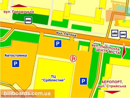 Citylight B in Lviv st. Patona (supermarket "Arsen"), misce 5 scheme
