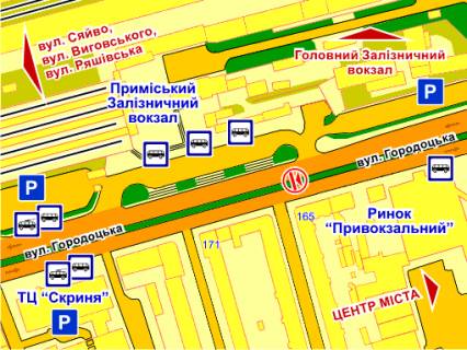 Billboard B in Lviv st. Gorodoc'ka (bila Primis'kogo vokzalu, z centru), misce 1 scheme