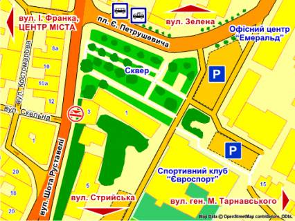 Билборд B в Львове вул. Руставелі (навпроти буд. 12), місце 3 схема