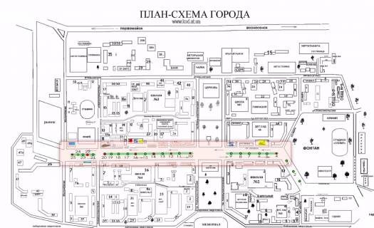 Ситилайт A в Южноукраинске, 1,2х1,8  пр. Незалежності 1, Початок проспекта. Кафе "Urban",медичний центр,лабораторія "Смартлаб" схема