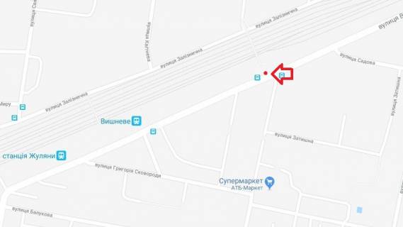 Билборд A в Вишневое, 6х3  м. Вишневе, вул.Чорновола схема