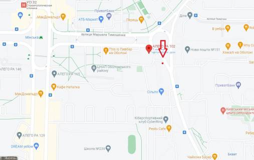 Призма A в Киеве, 6х3  вул. Лук'яненка (Тимошенка), 18/просп. Володимира Івасюка (Героїв Сталінграда) - 131002 схема