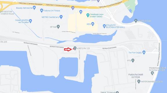 Билборд B в Киеве, 6х3  вул. Електриків, 15 схема