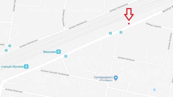 Билборд B в Вишневое, Б  м. Вишневе, вул.Чорновола схема