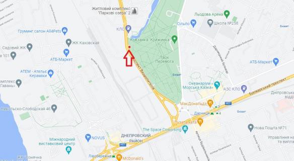 Билборд A в Киеве, 6х3  просп. Георгія Нарбута (Визволителів) схема