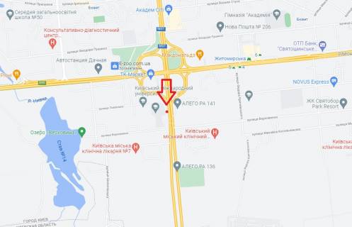 Билборд A в Киеве, 6х3  Велика Кільцева дорога/ вул. Львівська, 47/8 схема