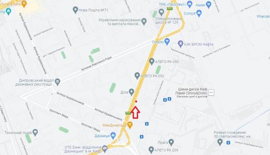 Billboard A in Kyiv, 6х3  av. Uria Gagarina, 8 scheme