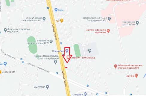 Призма A в Киеве, 6х3  просп. Воскресенський (Перова), 18 - 322575 схема
