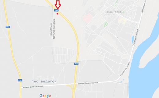 Билборд B в Вышгороде, 6х3  вул. Богатирська / Кургузова 1-а схема