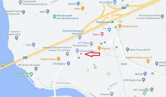 Билборд A в Киеве, 6х3  вул. Окіпної Раїси, 4А схема