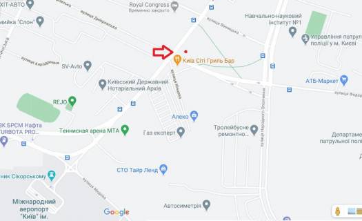 Билборд A в Киеве, 6х3  просп. Повітряних Сил (Повітрофлотський)/ вул. Ернста схема