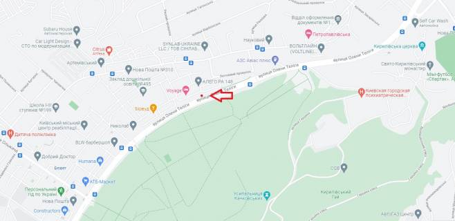 Билборд B в Киеве, 3х3  вул. Олени Теліги, 55 схема