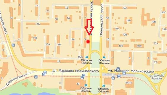 Призма A в Киеве, 6х3  просп. Оболонський, 5 - 131011 схема