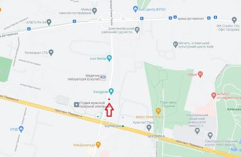 Билборд B в Киеве, 3х2,2  вул. Довженка, 2 схема