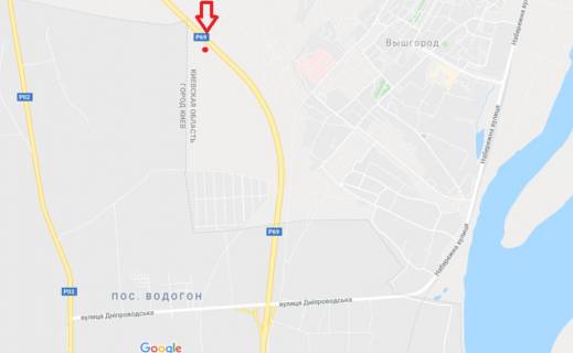 Билборд A в Вышгороде, 6х3  вул. Богатирська / Кургузова 1-а схема