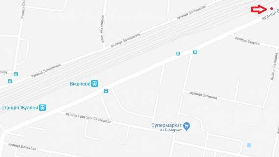 Билборд A в Вишневое, А  м. Вишневе, вул.Чорновола схема