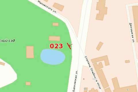 Білборд, Бігборд (Борд)  A у Одесі, 3х6  вул. Балківська (Дюківський парк) - вул.Маловського (лівий) схема