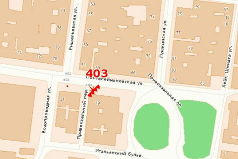 Скроллер A в Одессе, 2.32*3.14  вул.Пантелеймонівська, 19 - пер.Привокзальний (управління Ж/Д) (скролл)  - 615770 схема
