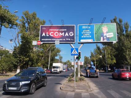 Билборд A в Одессе, 3х6  пр-т Ак.Глушко, 25 - вул. Ільфа і Петрова Чебурашка (на м. Ильичевск)  фото 1