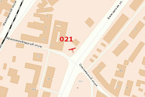 Билборд A в Одессе, 3х6  Краснослободський узвіз - вул. Балківська, 5  схема