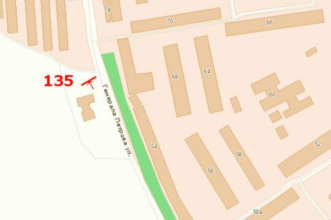 Билборд B в Одессе, 3х6  вул. Ген.Петрова, 67  схема